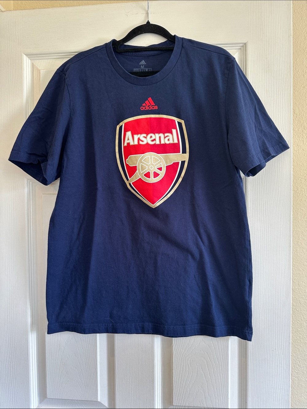 adidas Arsenal Crest Tee - Navy with Red & Gold Logo